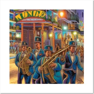 New Orleans Second Line Band Posters and Art